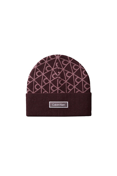 Calvin Klein Aop Jcq﻿ Wool Beanie Kadın Bere Siyah