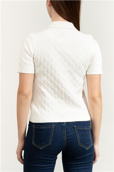 Calvin Klein Aop Textured SS Top Kadın Triko