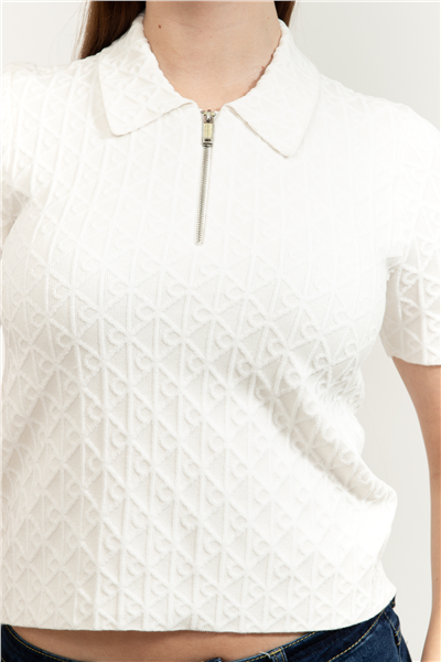 Calvin Klein Aop Textured SS Top Kadın Triko