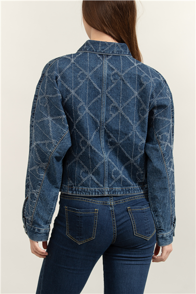 Calvin Klein Aop Trucker Jacket Ck Atlantic Kadın Mont