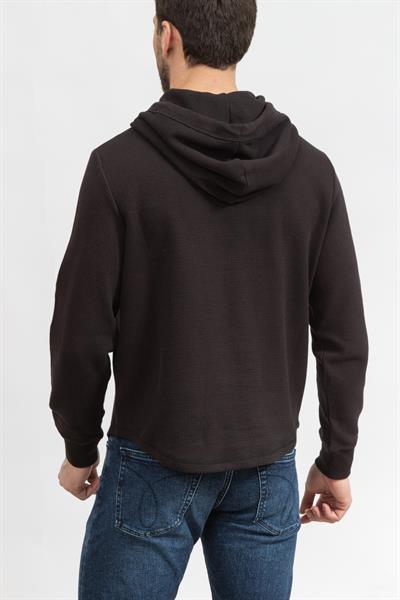 Calvin Klein Archival Monologo Waffle Hoodie Erkek Kapüşonlu Sweatshirt