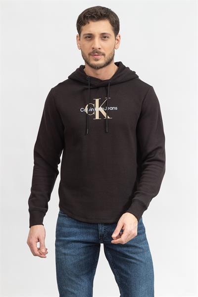Calvin Klein Archival Monologo Waffle Hoodie Erkek Kapüşonlu Sweatshirt