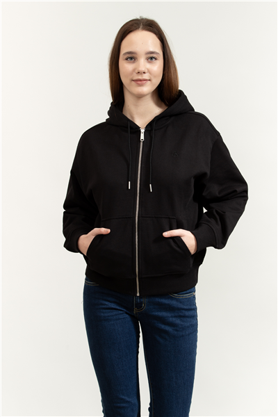 Calvin Klein Archive Logo French Terry Fz Hoo Kadın Fermuarlı Sweatshirt