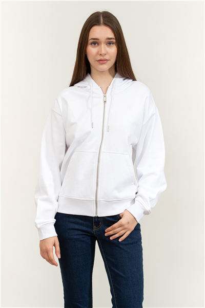 Calvin Klein Archive Logo French Terry Fz Hoo Kadın Fermuarlı Sweatshirt