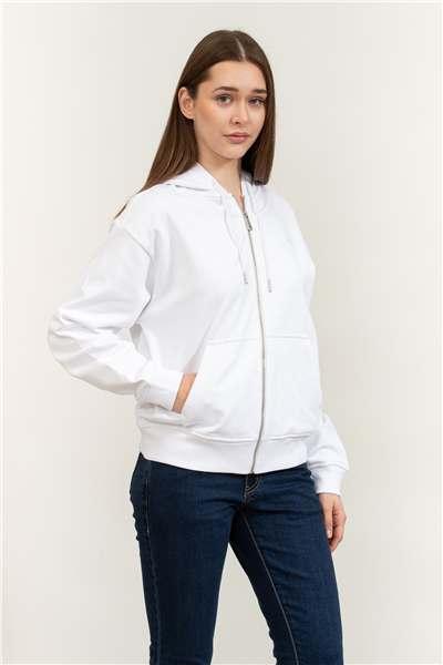Calvin Klein Archive Logo French Terry Fz Hoo Kadın Fermuarlı Sweatshirt