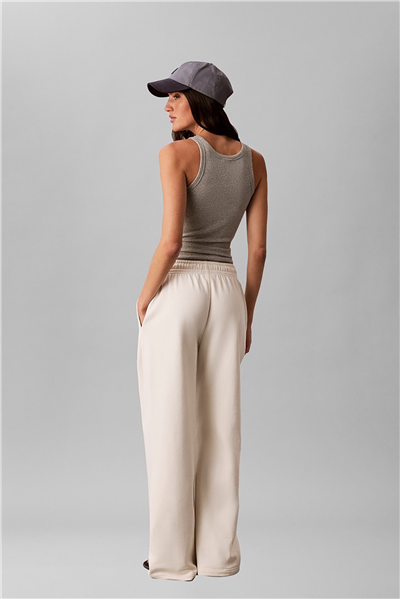 Calvin Klein Baby Terry Seasonal Monologo Pan Kadın Eşofman Altı Beyaz