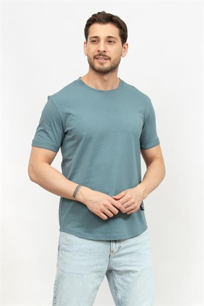 Calvin Klein Erkek Bisiklet Yaka T-Shirt Parlement Mavi