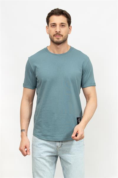 Calvin Klein Erkek Bisiklet Yaka T-Shirt Parlement Mavi
