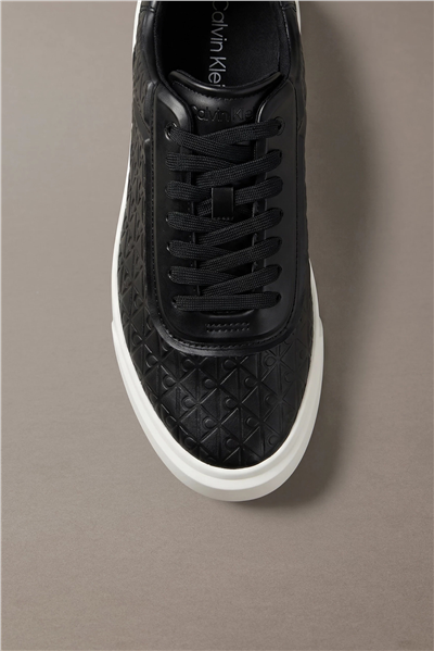 Calvin Klein Basket Cup Oxf Lup Hf Aop Lth Erkek Sneaker Gümüş