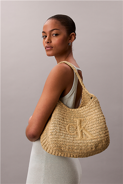 Calvin Klein Bold Ck Raffia Lg Sh Kadın Omuz Çantası