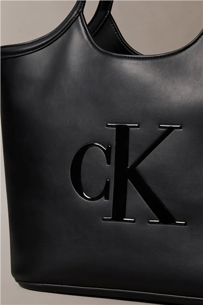 Calvin Klein Bold Ck Shopper Kadın Omuz Çantası Siyah