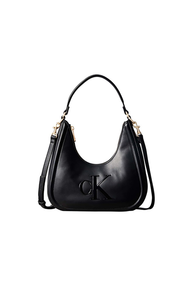 Calvin Klein Bold Ck Small Crescent Bag Kadın Mini Omuz Çantası Siyah