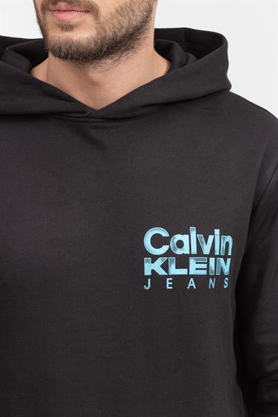 Calvin Klein Bold Color Institutional Hoody Erkek Kapüşonlu Sweatshirt