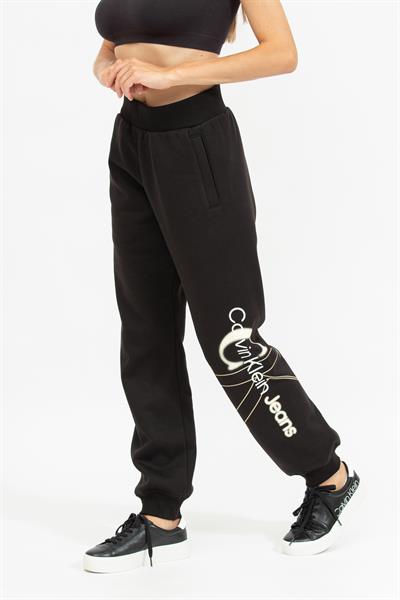 Calvin Klein Bold Monologo Cuffed Kadın Eşofman Altı Siyah
