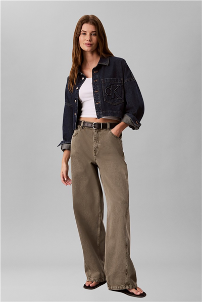 Calvin Klein Branded Crop Ls Shirt Autumn Dus Kadın Gömlek