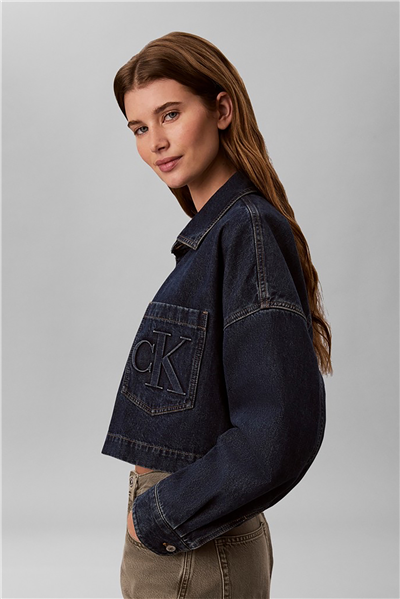 Calvin Klein Branded Crop Ls Shirt Autumn Dus Kadın Gömlek