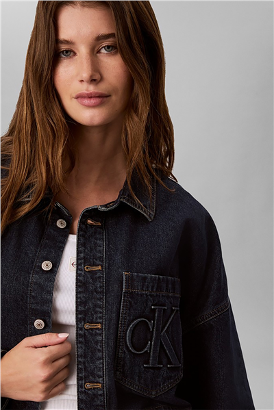 Calvin Klein Branded Crop Ls Shirt Autumn Dus Kadın Gömlek
