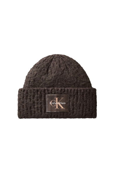 Calvin Klein Brushed Solid Chunky Rib Beanie Kadın Bere Kahverengi