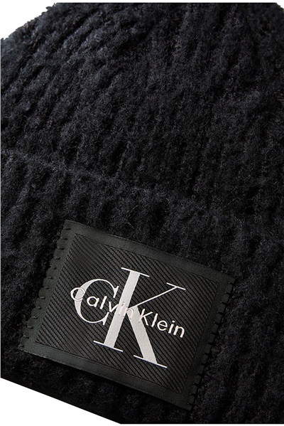 Calvin Klein Brushed Solid Chunky Rib Beanie Kadın Bere Siyah