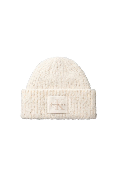 Calvin Klein Brushed Solid Chunky Rib Beanie Kadın Bere Bej