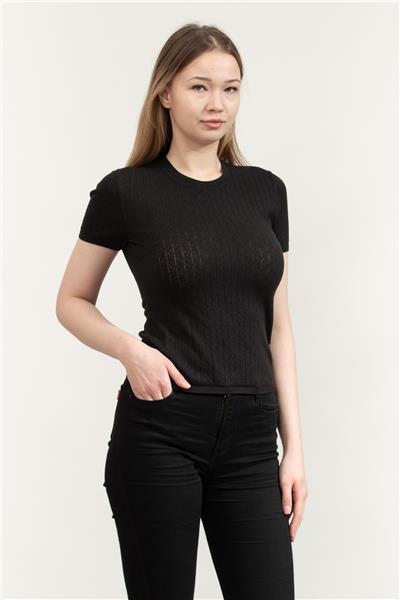 Calvin Klein Cap Sleeve Pointelle Baby Tee Kadın Triko
