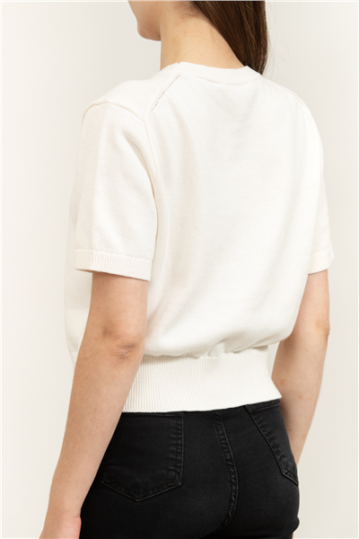 Calvin Klein Chunky Cotton Graphic Vest Kadın Triko