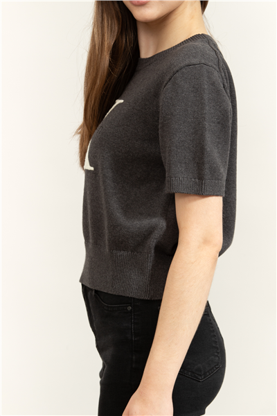 Calvin Klein Chunky Cotton Graphic Vest Kadın Triko