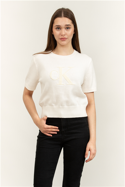 Calvin Klein Chunky Cotton Graphic Vest Kadın Triko