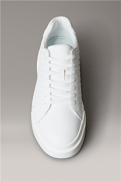 Calvin Klein Chunky Cupsole Laceup Lth Aop Erkek Sneaker Beyaz