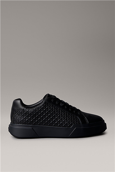Calvin Klein Chunky Cupsole Laceup Lth Aop Erkek Sneaker Siyah
