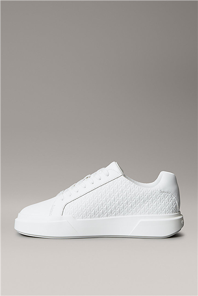 Calvin Klein Chunky Cupsole Laceup Lth Aop Erkek Sneaker Beyaz