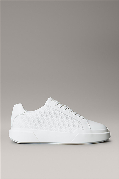 Calvin Klein Chunky Cupsole Laceup Lth Aop Erkek Sneaker Beyaz