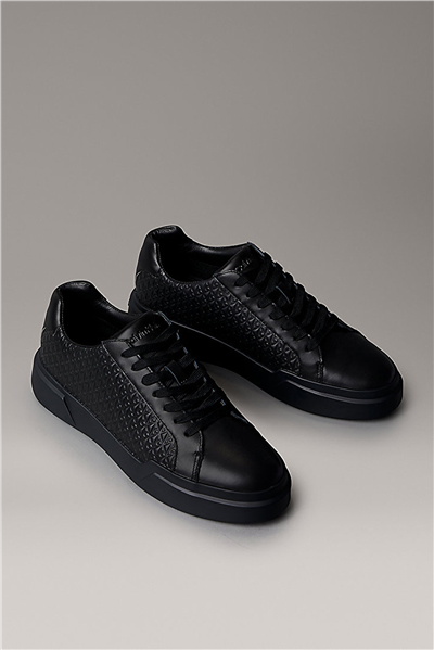 Calvin Klein Chunky Cupsole Laceup Lth Aop Erkek Sneaker Siyah