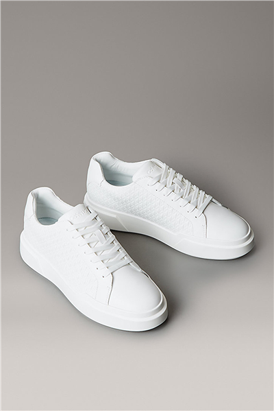 Calvin Klein Chunky Cupsole Laceup Lth Aop Erkek Sneaker Beyaz