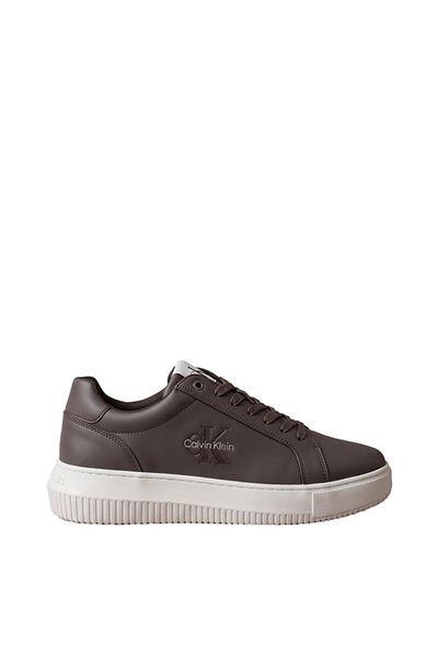 Calvin Klein Chunky Cupsole Mono Lth Erkek Sneaker Kahverengi