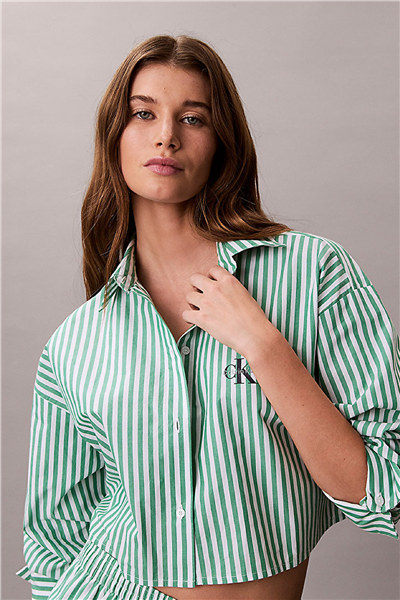 Calvin Klein Ck Graphic Cropped P Kadın Pijama Üstü Yeşil