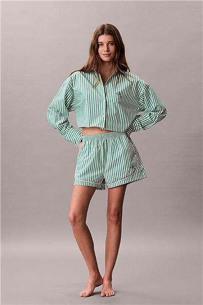 Calvin Klein Ck Graphic Cropped P Kadın Pijama Üstü Yeşil