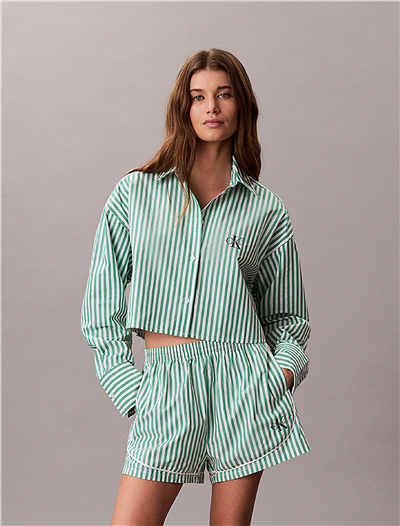 Calvin Klein Ck Graphic Cropped P Kadın Pijama Üstü Yeşil