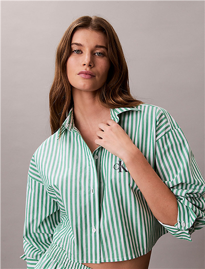 Calvin Klein Ck Graphic Cropped P Kadın Pijama Üstü Yeşil