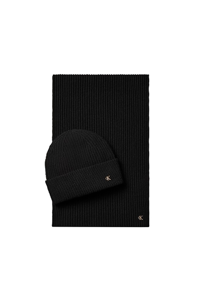 Calvin Klein Ck Metal Beanie + Scarf Giftset Kadın Atkı+Bere Siyah