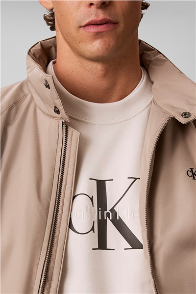 Calvin Klein Cl Ls 350Terry Mnlg Cn Swtshrt Erkek Bisiklet Yaka Sweatshirt Beyaz