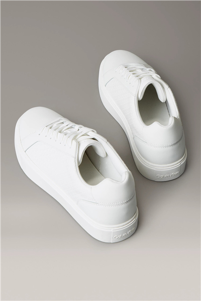 Calvin Klein Classic Cupsole Laceup Aop Erkek Sneaker Beyaz