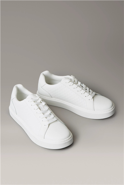 Calvin Klein Classic Cupsole Laceup Aop Erkek Sneaker Beyaz