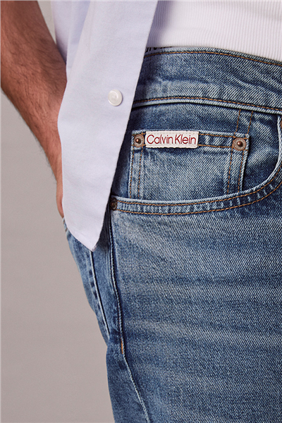Calvin Klein Classic Taper Klein Erkek Jean Pantolon Mavi
