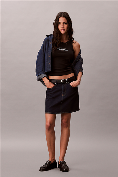 Calvin Klein Contour 2X2 Rib Grap Kadın Kolsuz T-Shirt