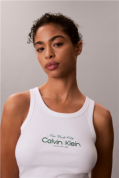 Calvin Klein Contour 2X2 Rib Grap Kadın Kolsuz T-Shirt