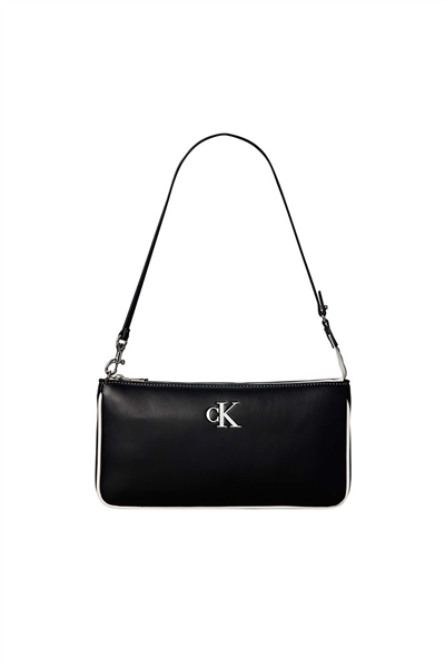 Calvin Klein Contrast Ck Convertible Pouch Kadın Mini Omuz Çantası Siyah