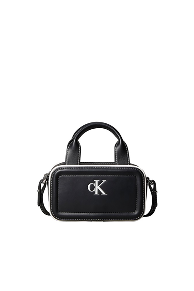 Calvin Klein Contrast Ck Mini Bauletto Bag Kadın Mini Omuz Çantası Siyah