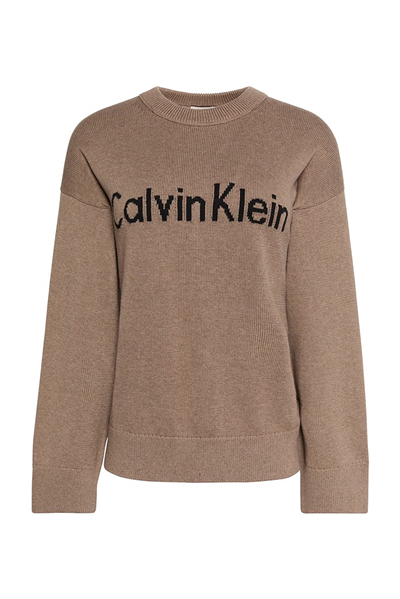 Calvin Klein Contrast Logo Ls Sweater Kadın Triko