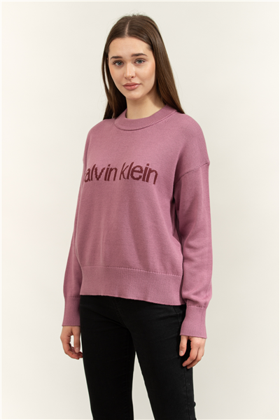 Calvin Klein Cotton Graphic Pullover Kadın Triko
